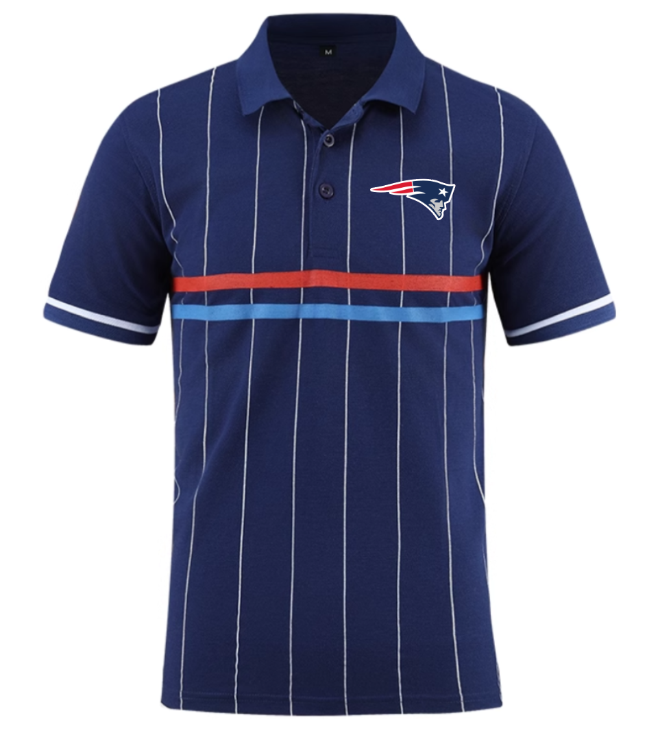 New England Patriots blue Men 2025 NFL polo T shirt->nfl t-shirts->Sports Accessory